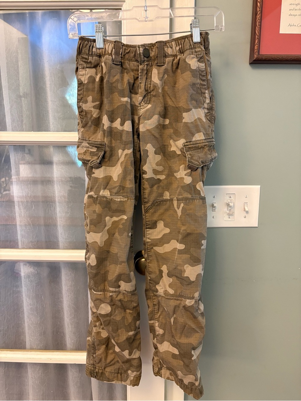 12S LANDS END IRON KNEE Kids Camo Cargo LINED Pants - Camouflage